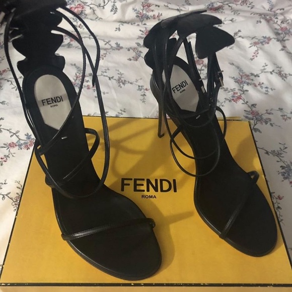 Fendi Shoes - AUTHENTIC Fendi Black crocodile leather heels